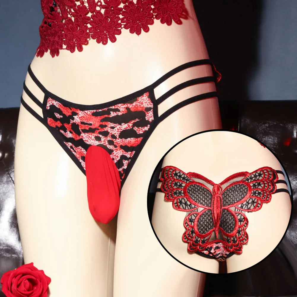 

Sissy Men Sexy Sheer Stretch Crotchless Panties Shorts Embroidery Underwear Thong G-String Erotic Underpants Gay Pouch Briefs