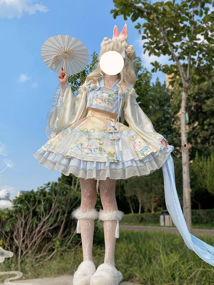 

Lilac Prayer Original Design Cute Sweet Chinese Sle JSK Sakura Love Lolita Dr Cus Made 2023 Summer Collection