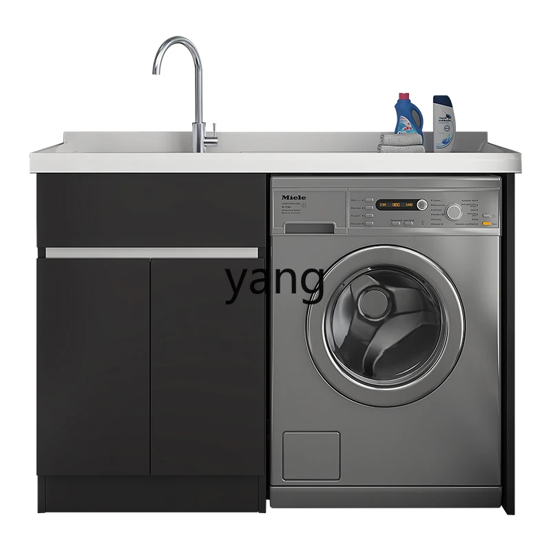 Yjq Wash Wardrobe Combination Solid Wood Drum Washing Machine Companion Cabinet with Washboard Pool All-in-One Cabinet