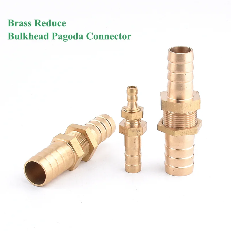 

6-10mm Bulkhead Reduce Brass Hose Barb Tail Pagoda Straight Connector Barbed Joint Tube Fittings Garden Irrigation Water Pump