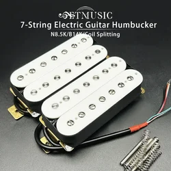 7-String Electric Guitar Humbucker Dual Coil Electric Guitar Pickup Coil Splitting Pickup N8.5K/B14K Output Guitar Parts White