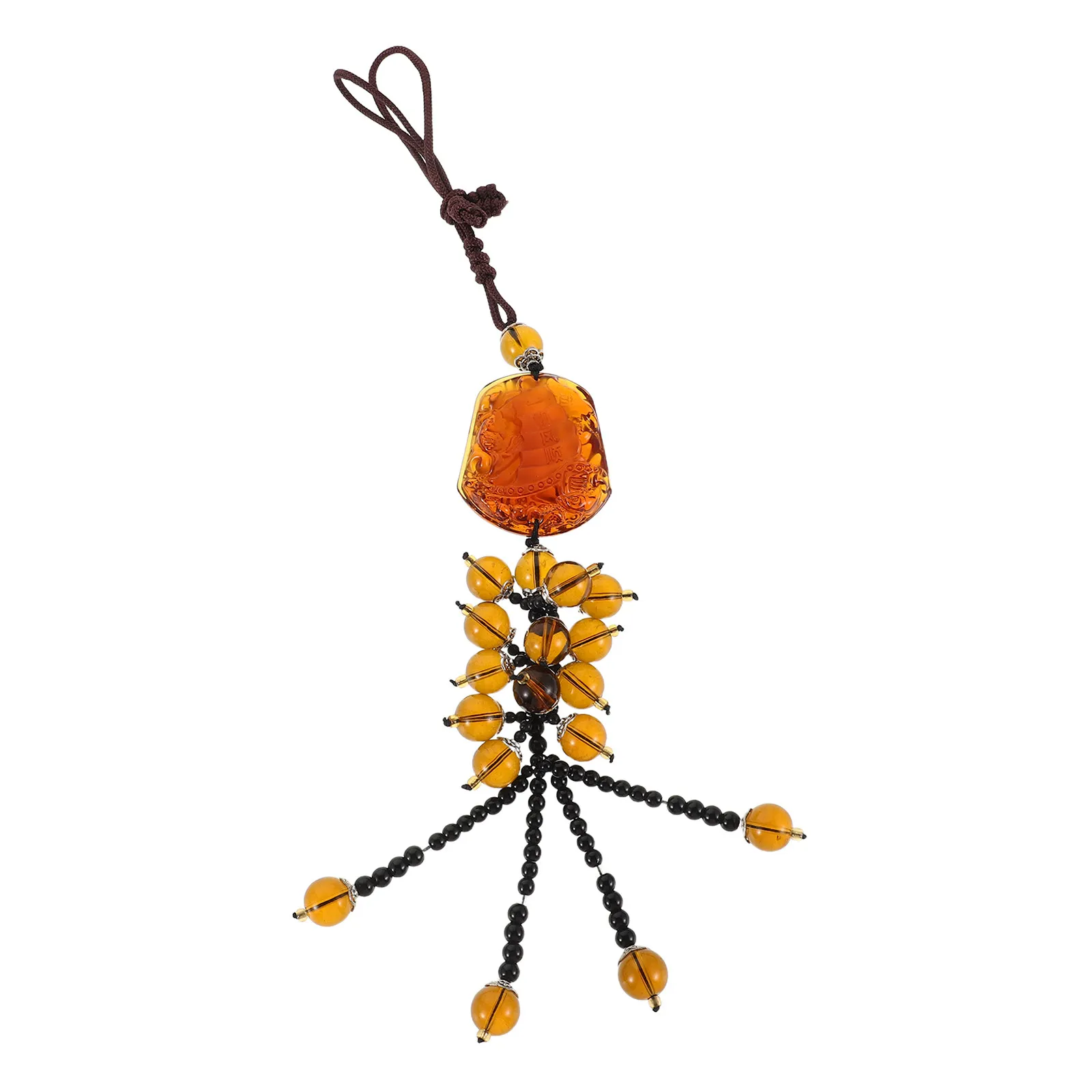 

Chinese Style Car Rearview Mirror Pendant Double Sided Lucky Charm Automotive Interior Decoration Easy Install Car Hanging