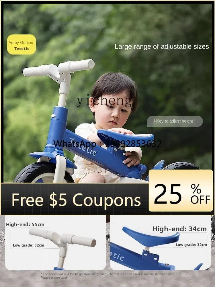 ZZ  Baby Balance Bike (for Kids) 1 1 1 3 Years Old Bicycle Two Three in One Baby Riding Toddler Sliding