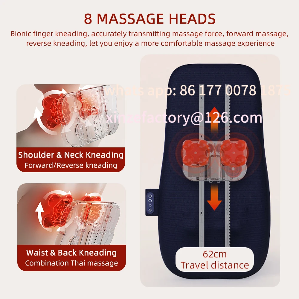 Customizable Walk Up and Down Massage Cushion Back Massager Roll Kneading Neck Shoulder Waist Spot Massage Machine Full Body