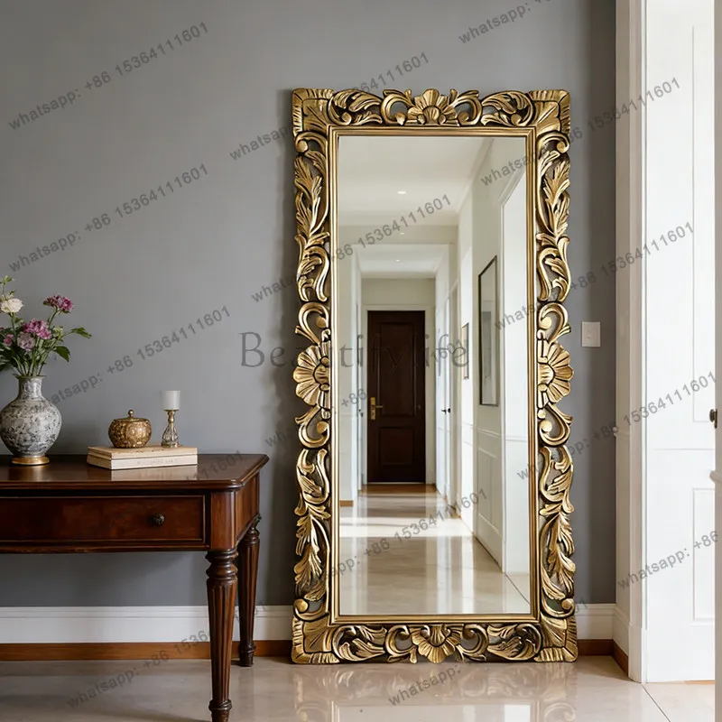 European luxury retro high-end clothing store fitting mirror bedroom full-length mirror