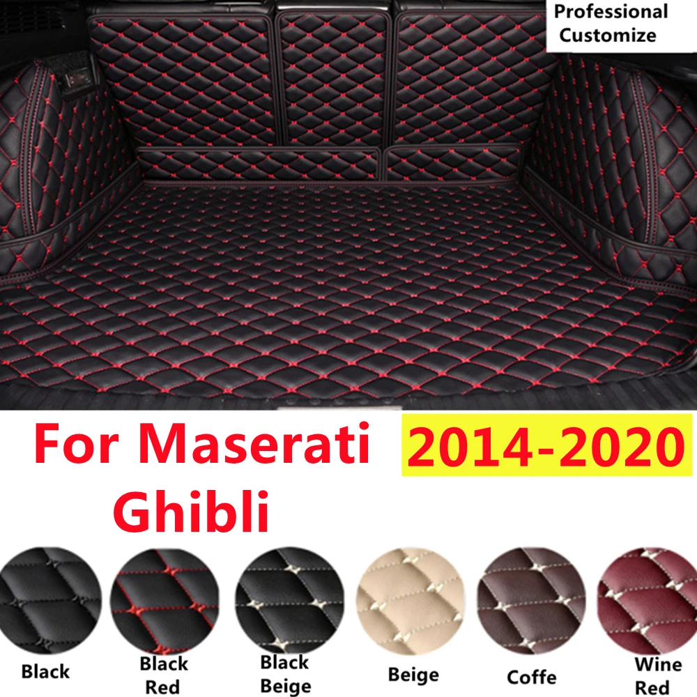 

SJ Full Set Custom Fit For Maserati Ghibli 2020 19-2014 Auto Fittings Car Trunk Mat Tail Boot Tray Rear Cargo Liner XPE Leather