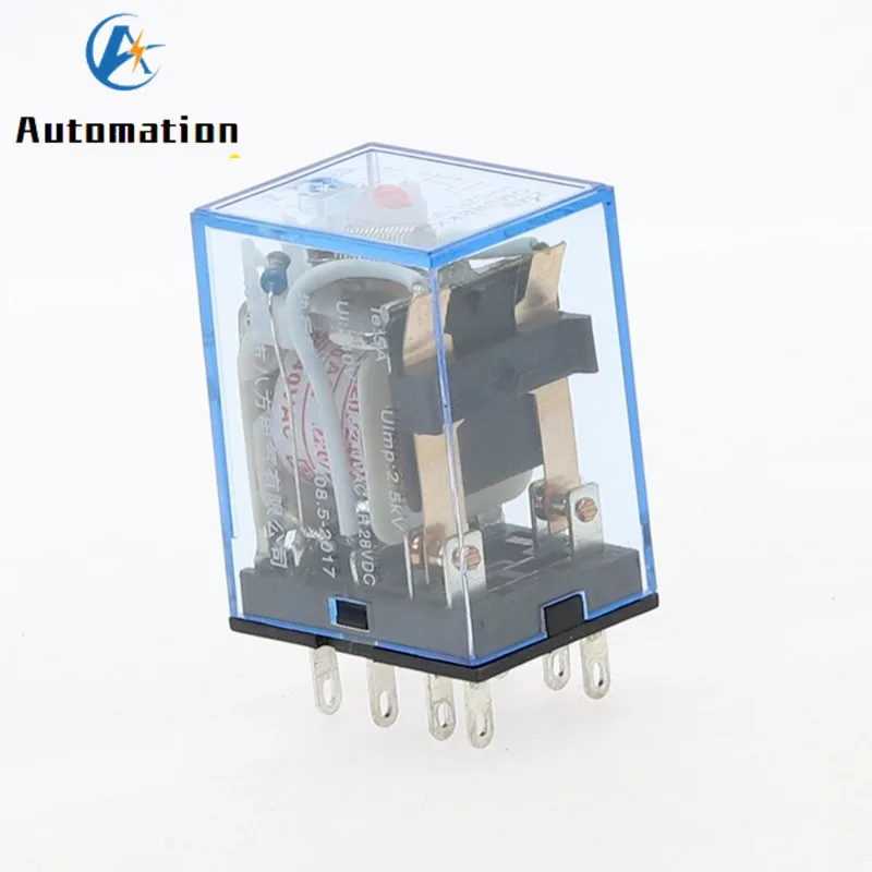 10pcs MY2P HH52P MY2NJ Relay Coil General DPDT Micro Mini Electromagnetic Relay Switch with LED AC 110V 220V 380V DC 12V 24V 36V