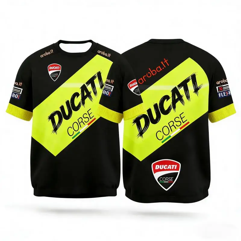 2026 Fashion Men's Women's New Motorcycle Off Road Bicycle T-shirt Comfortable Sports Shirt Extra for Ducati Family Kids Tees view 5