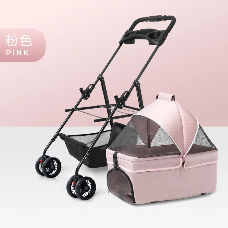 

Light Foldable Detachable Single-Wheel Trolley, Small Cart, Household, Cat and Dog, Dining Plate, Pet Car