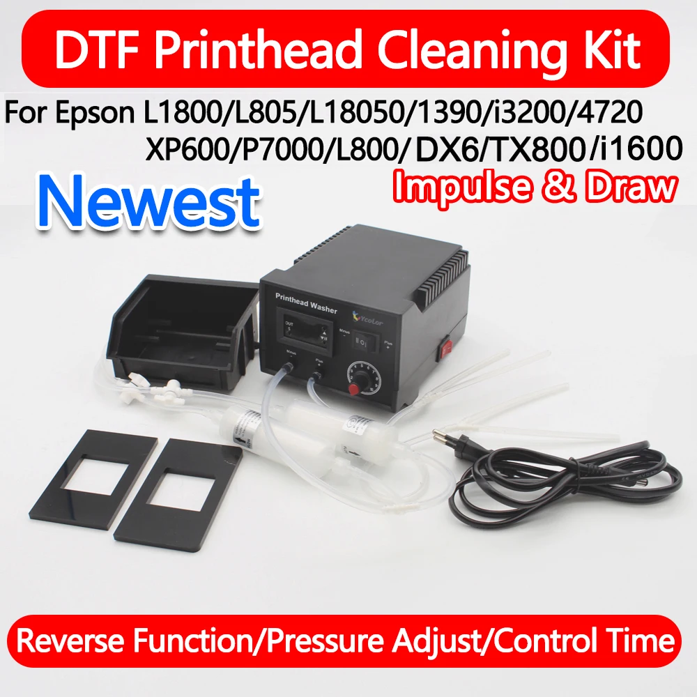 Printhead DTF Ink Clogged Cleaning Machine Washer Unclog Reverse For Epson L1800 L805 XP600 DX6 i3200 TX800 i1600 5113 FA04000