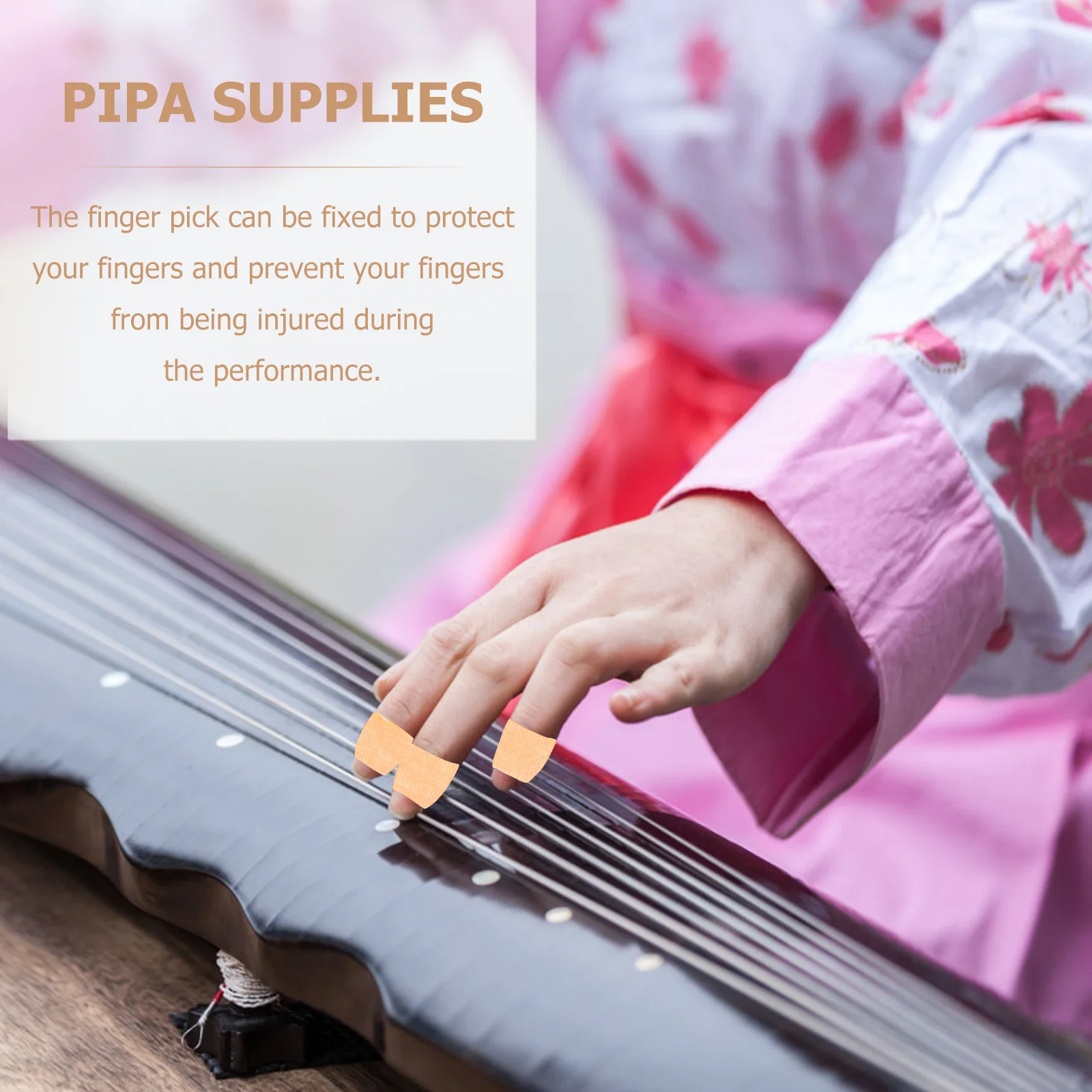 10Pcs Guzheng Finger Adhesive Tape Breathable Tearable Silk Chinese Zither Finger Tape for Pipa Guzheng Playing Protection