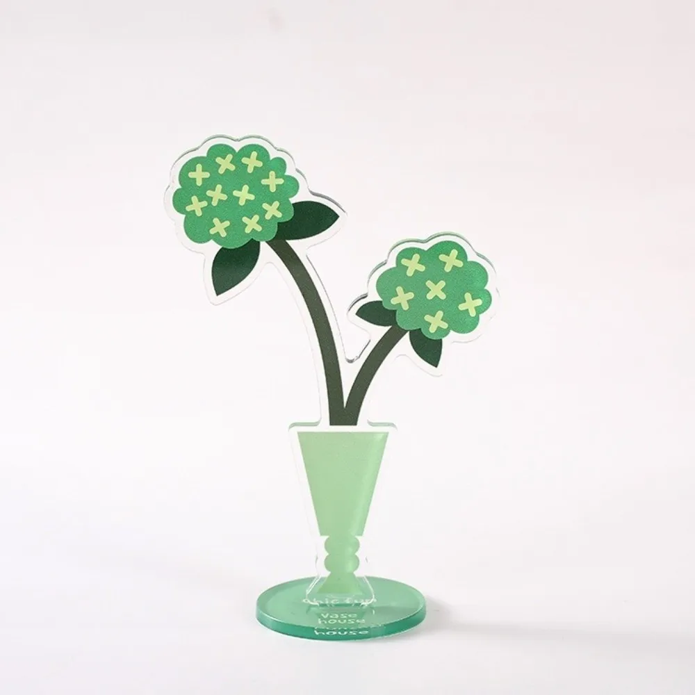 Durable Acrylic Vertical Photo Stand Flower Shape Decorative Floral Memo Holder Desk Note Clip Office & Home