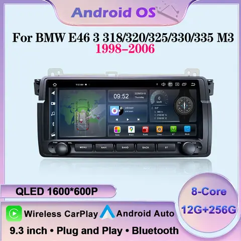 For BMW E46 3 318/320/325/330/335 M31998-2006 Android Smart System Car Multimedia Video Radio Player GPS Navigation IPS Screen