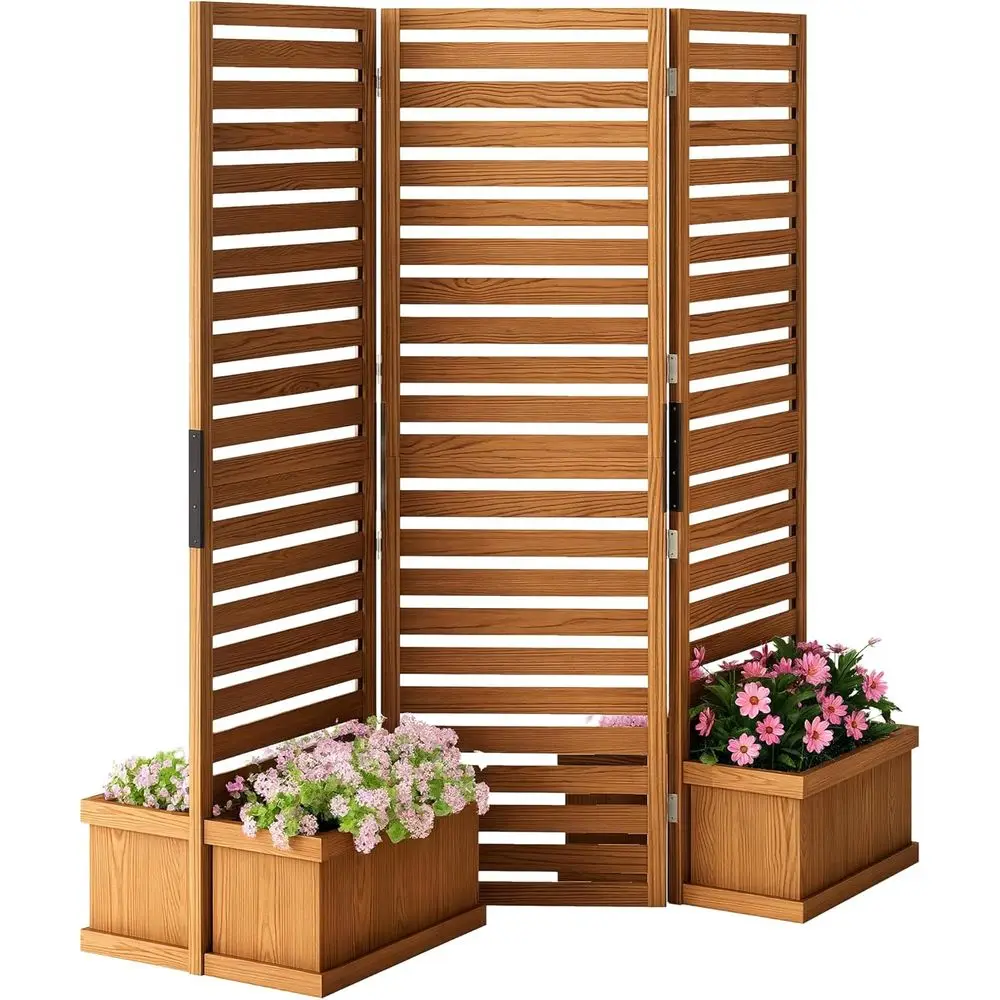 

Уличный экран для обеспечения приватности, 4 самодренажных кашпо, 3 откидные панели для патио, заднего двора, террасы