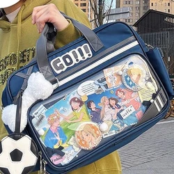 HAEX Anime kobiety Ita torby Harajuku JK jednolite styl piłki nożnej torby na ramię typu crossbody o dużej pojemności dojazdy Tote Bolso Mujer