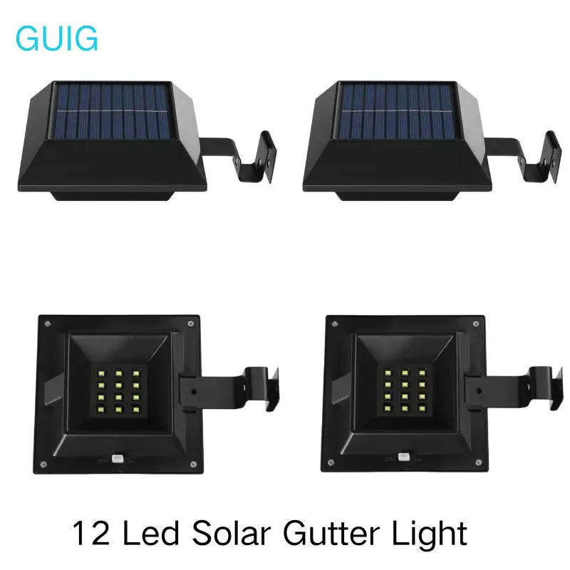 

1/2/3/4 шт. 12 светодиодов на солнечной батарее, садовый квадратный желоб, светильник для забора, садовый фонарь, светодиодный солнечный свет, уличное украшение для сада, солнечная лампа