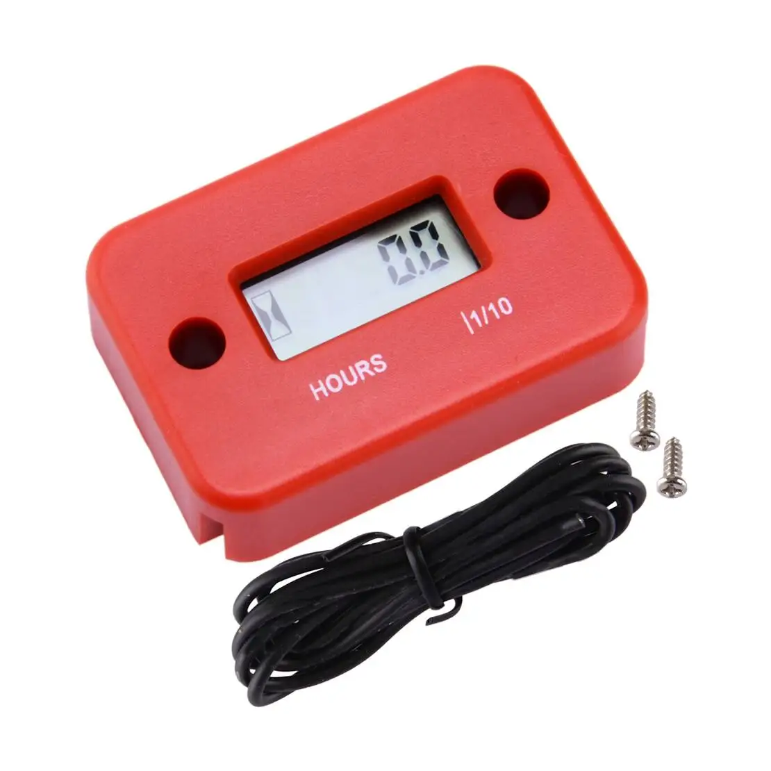 DWCX Red Digital LCD Vibration Hour Counter Operating Hour Counter Engine Hour Meter Fit For Motorcycle Tractor Log Spliter Boat