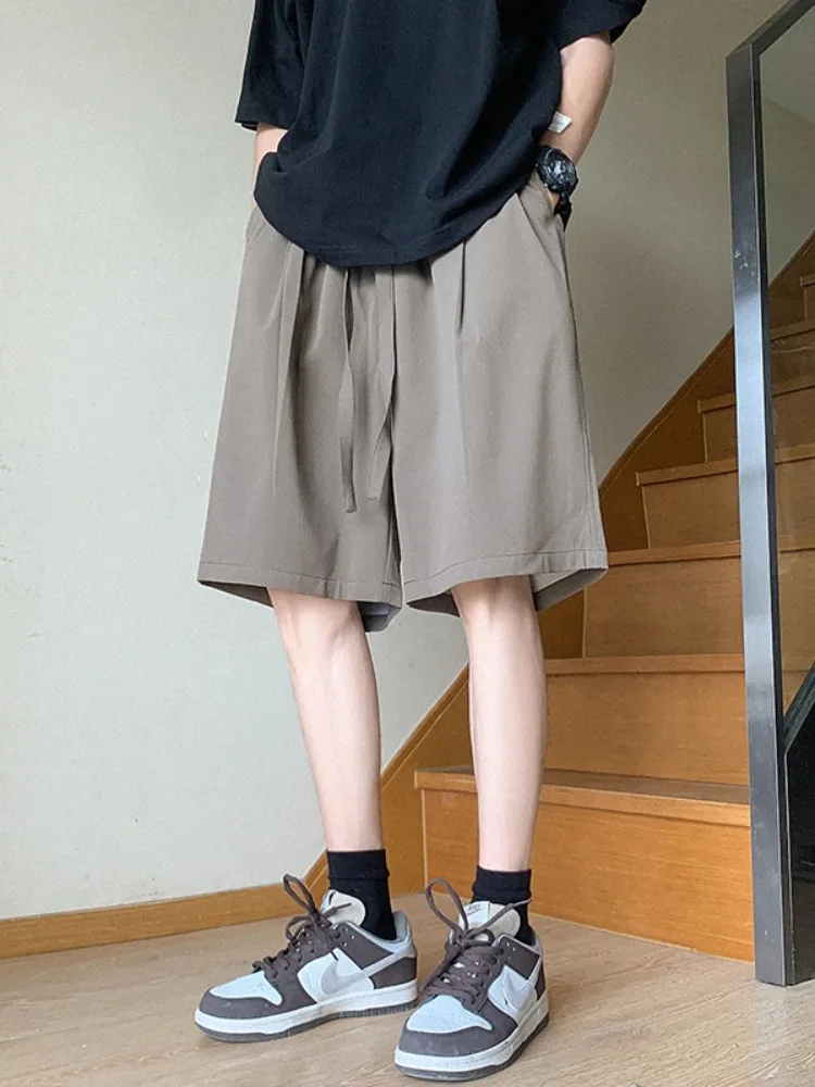 

Мужские летние тонкие брюки из ледяного шелка с широкими штанинами, свободные прямые спортивные повседневные шорты, большие боксеры, модные, с охлаждающим эффектом