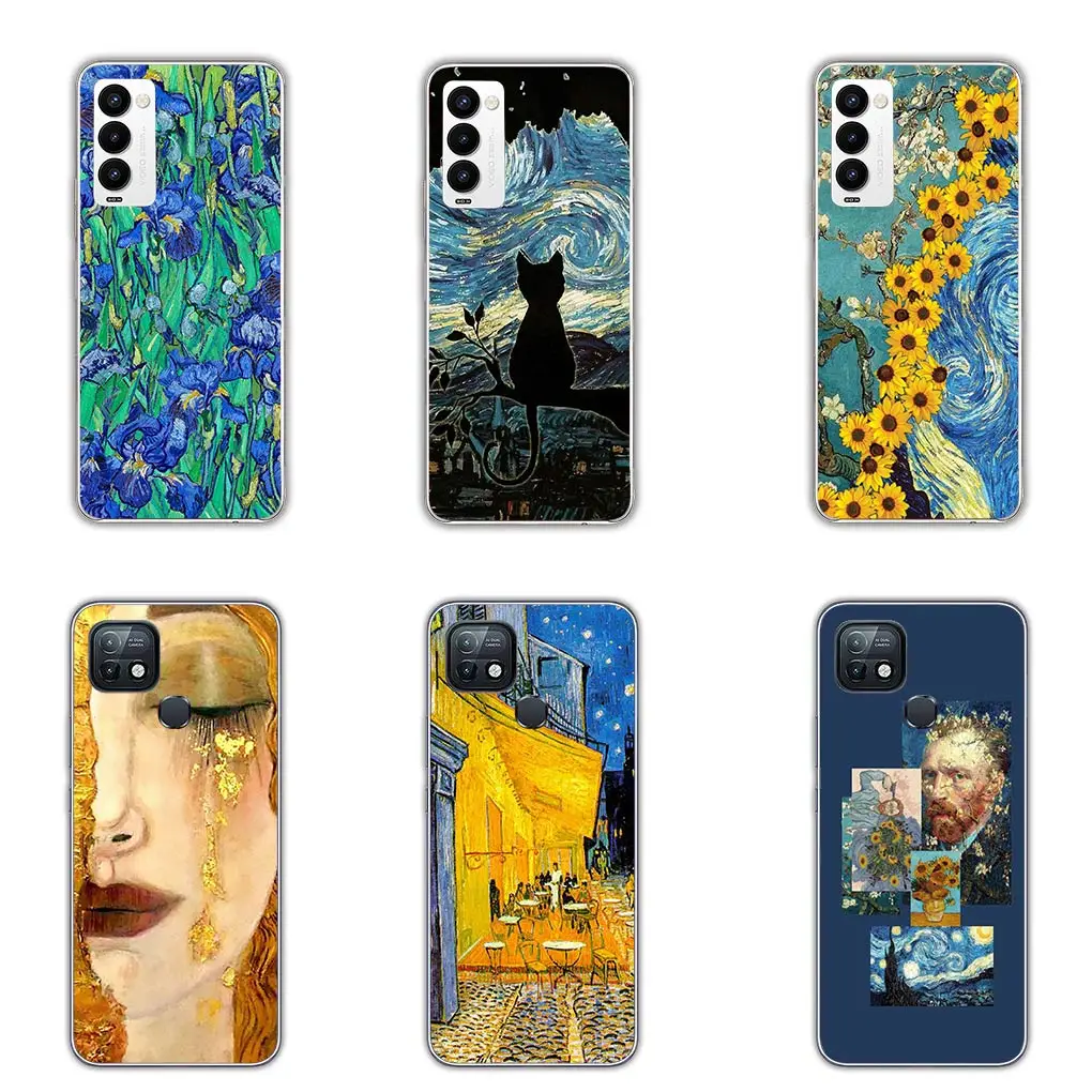 Starry Night Van Gogh Sky Art TPU Case for Motorola Moto G04 G71 G73 G32 G34 G52 G8 G7 G9 G24 Power Plus E14 Phone Cover Casing