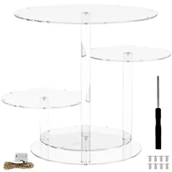 4 Tier Acrylic Cake Stand Dessert Cupcake Tray Glow Showcase Holder Birthday Party Decoration Large-Capacity Display Safe
