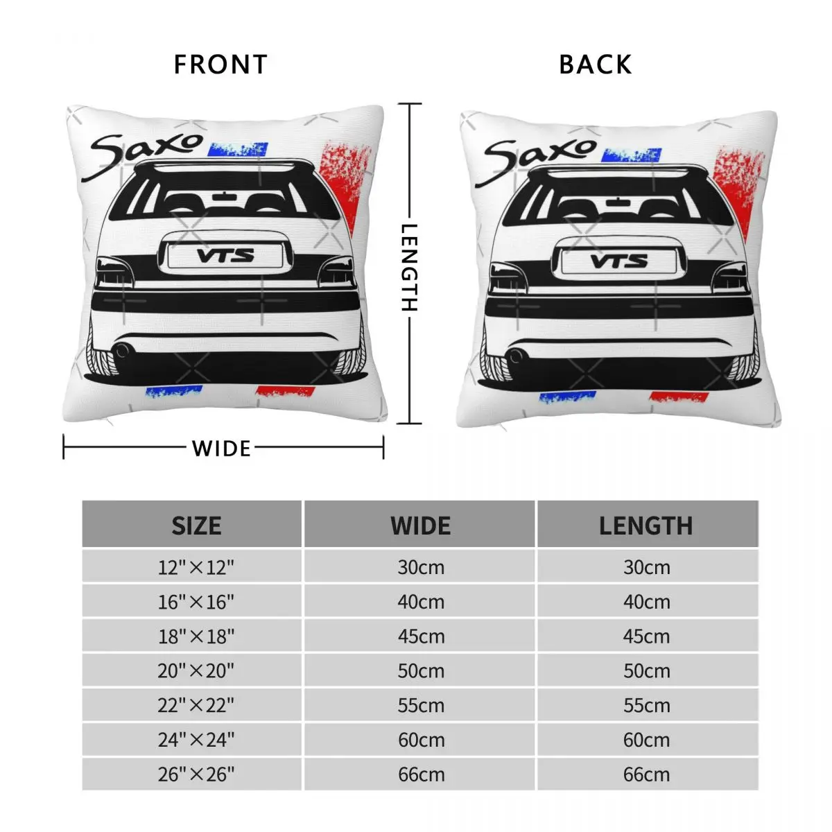 Saxo Vts France Back View Pillow Case Pillow Cover Soft Cushions Pillow Covers Pillows Decor Home