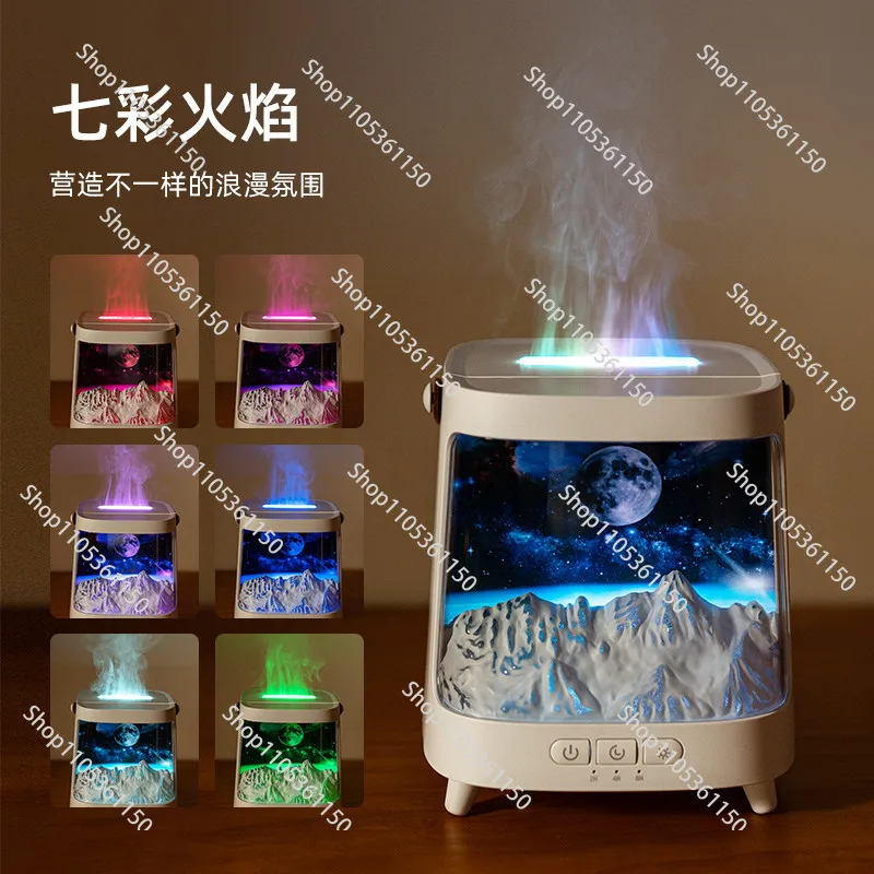 Computer desktop ornament e-sports ambient light aromatherapy humidifier night light advanced sense lava flame room decoration