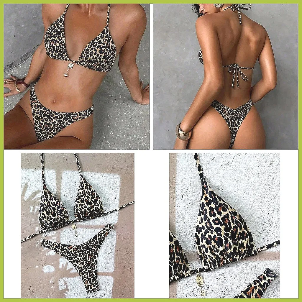 

Leopard Print Push Up Bikini Set: Sexy Brazilian Beachwear & Swimsuit for Women