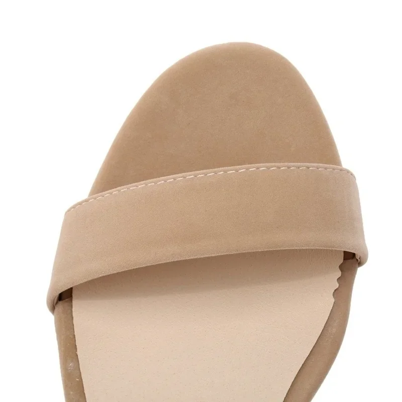 LOSLANDIFEN Women Sandals Summer Low Heels Ankle Strap Sandal Open Toes Sexy High Wedding Party Shoes Plus Size 105-2VE