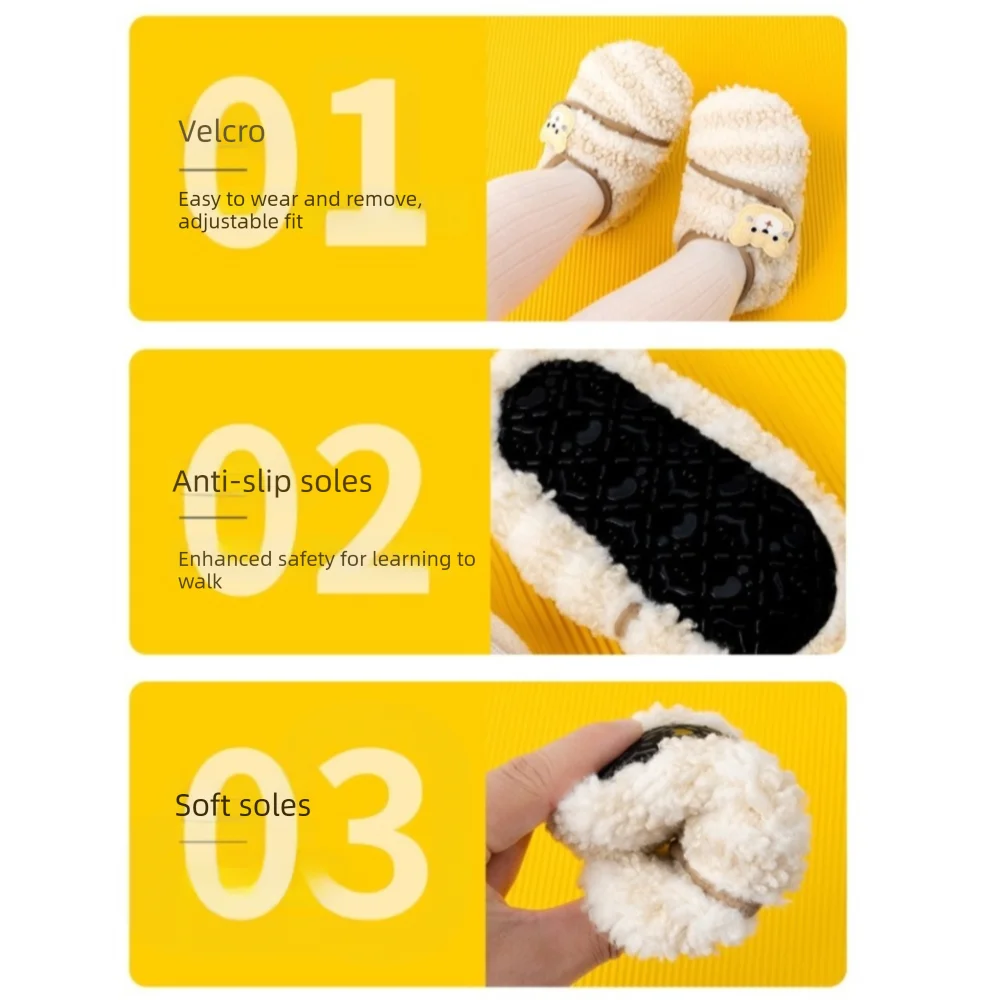 شباشب أطفال ناعمة ودافئة جديدة مضادة للانزلاق أحذية مشي للأطفال أحذية جورب أرضية شتوية #3