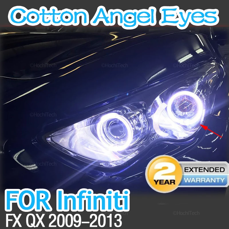 

Car-styling Dual color White Yellow LED Halo Rings Cotton Light For Infiniti FX QX70 FX35 FX37 FX50 2009-2013 LED SMD Angel Eyes