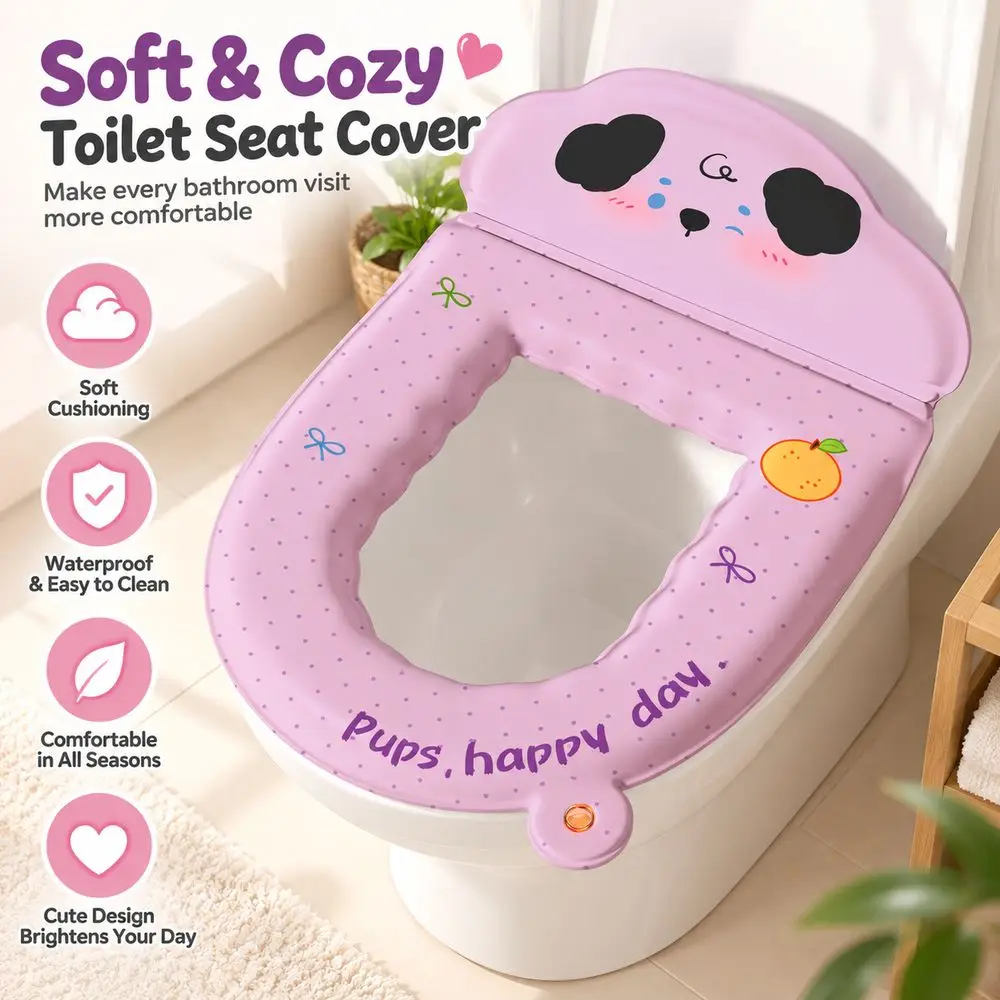 Cartoon Animal Toilet Seat Cushion Waterproof Washable Toilet Lid Cover With Backrest Aromatherapy Toilet Seat Pad Bathroom
