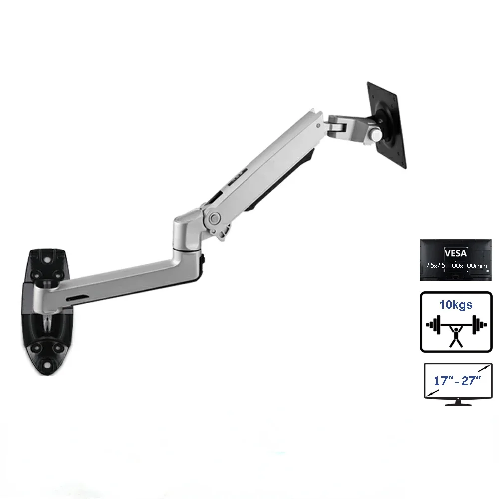 

XSJ8012W Wall Mount Aluminum Mechanical Spring Arm Monitor Holder Full Motion LCD LED Monitor Mount Arm Monitor Support