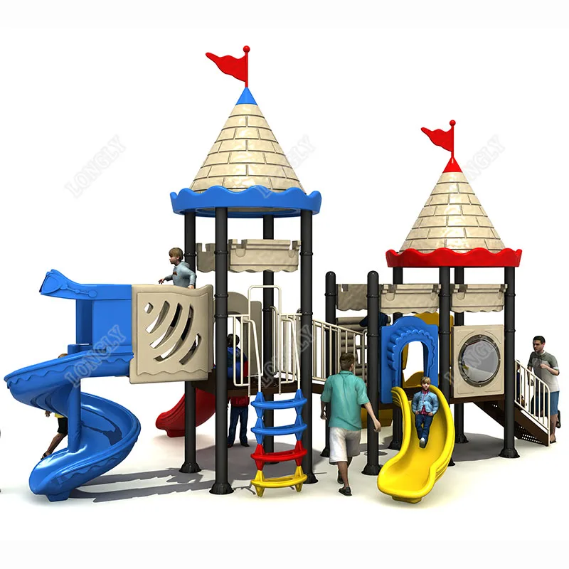 Best Quality Outdoor Playground Equipment Kids Castle Theme Amusement Park Slide LLDPE Plastic for Garden School Educational