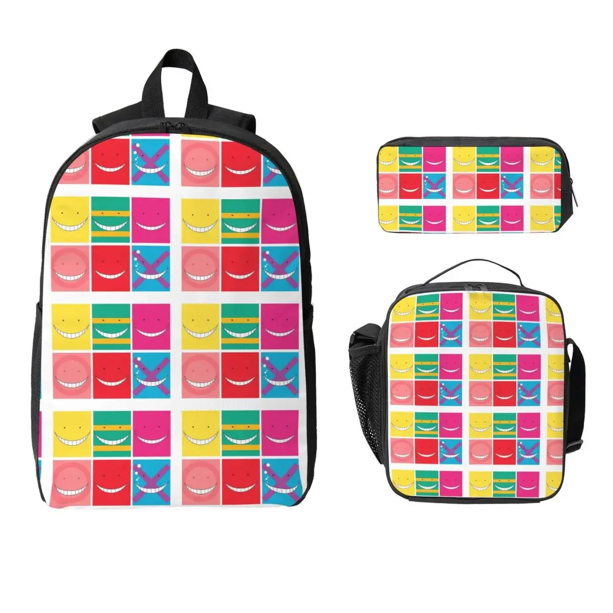 Assassination Classroom Octopus Koro Sensei Backpack Student Boys Girls BookBag School Bag 3ps Insulated Lunch Bag Pencil Case