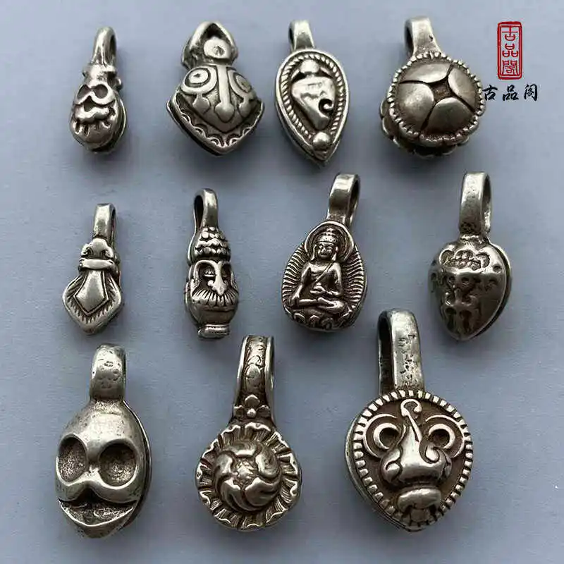 

Exquisite Vintage Handmade Tibetan Buddhist White Copper Side Clasp with Clip for DIY Vajra Star Moon Mala Bracelet Accessory