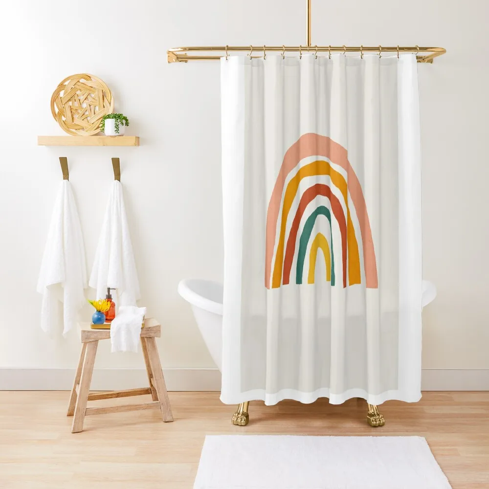 

Rainbow, Abstract, Mid century modern kids wall art, Nursery room Shower Curtain Bathroom And Shower Curtain