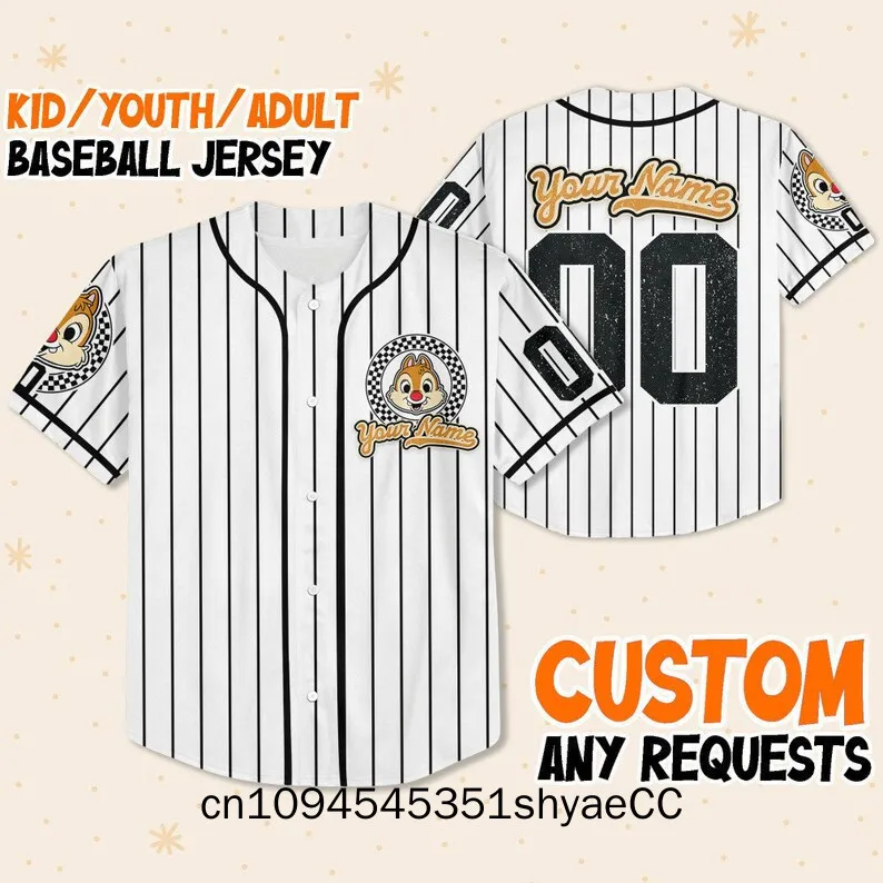 Custom Disneyland Daisy Duck Vintage Disney Characters Jersey, Youth, Adult Disney Baseball Jersey Sports, Cute Custom Number Bi