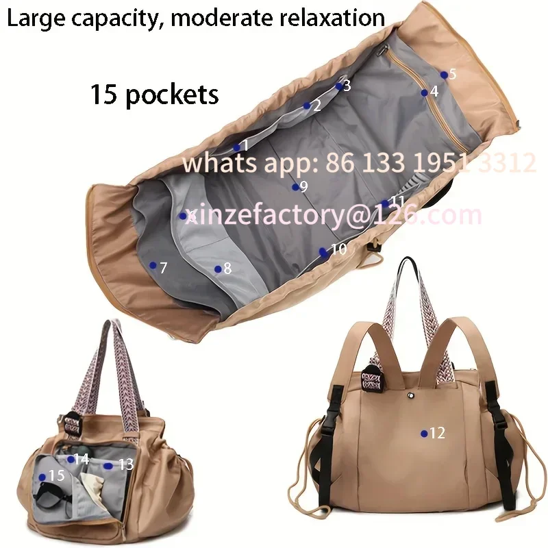 

Customizable Fitness Gym Bag with Handles, Large Capacity Travel Storage Backpack & Multipurpose Convertible Cradle