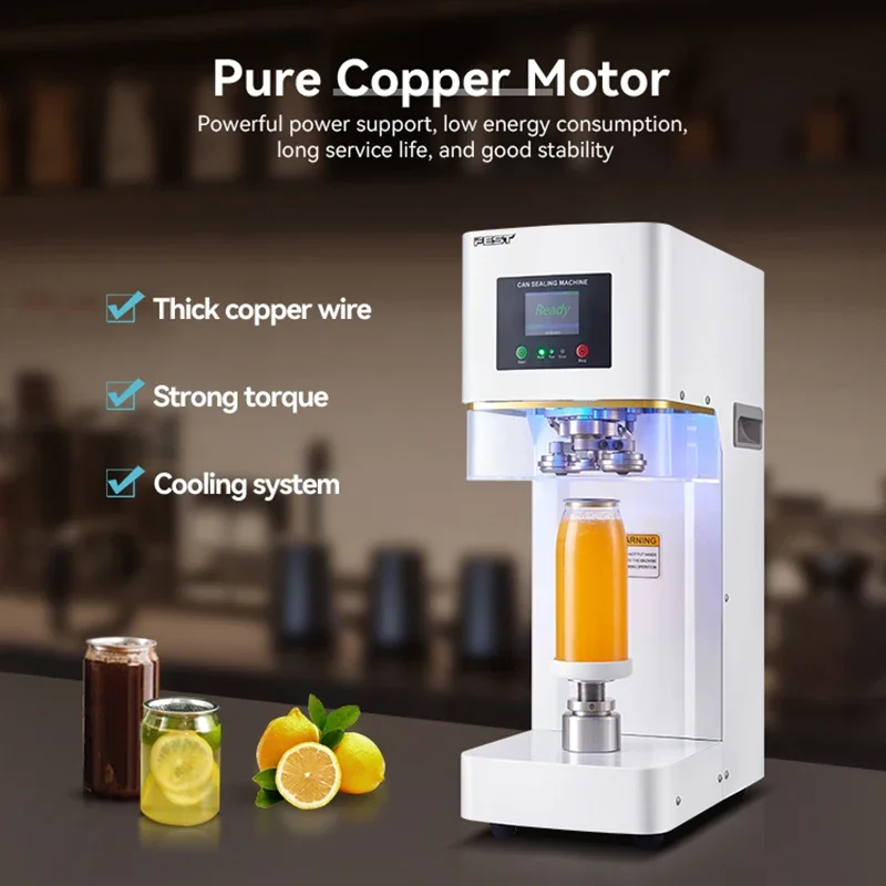 FEST Full Automatic Sealing Machine per lattine Drink Canner Non Rotation Soft Drink Bottle Sealer Machine