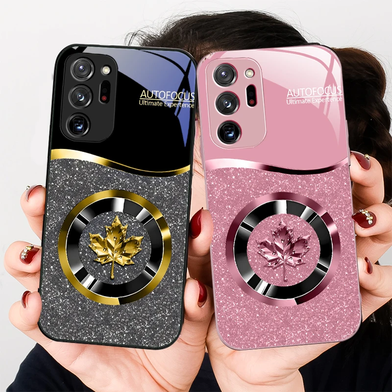 

Crystal Blue Maple Leaf For Samsung A01 A02 03 Core A04 05 06 10 12 13 14 5G 15 16 M02 12 Note 8 9 10 20 glass Ultra phone case