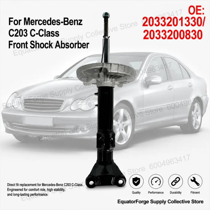 Comfort Ride High Stability Direct Fit Front Shock Absorber for Mercedes-Benz C203 - Replaces OE 2033201330 / 2033200830
