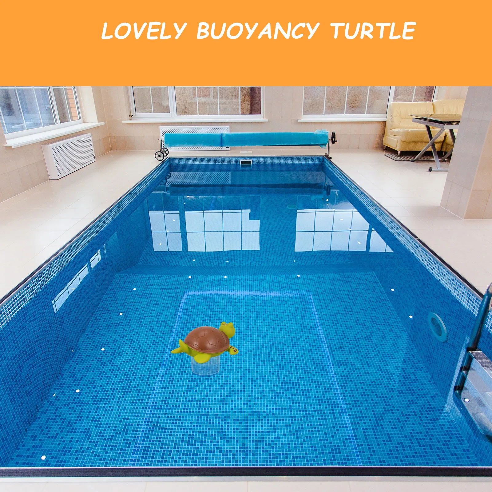 

Chlorine Dispenser Floating Turtle Pool Chlorine Floater Cartoon Chemical Holder 4 Tablets Capacity PP ABS Material Swimming
