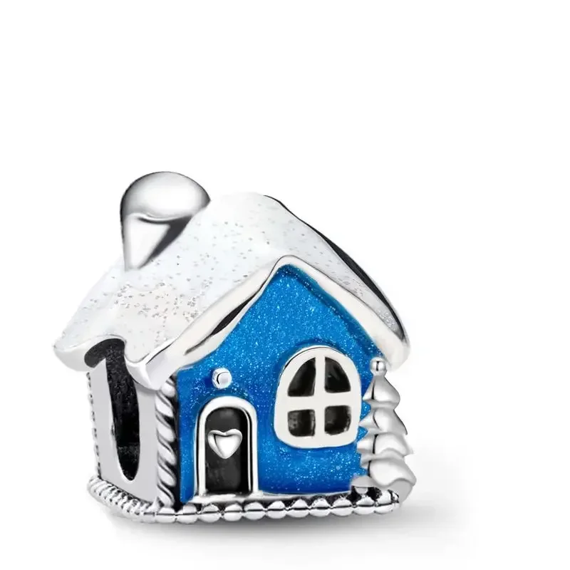 925 Silver Plated Love Castle Polar Bear Snowflake Winter Series Charm Bead Fit DIY Bracelet Making Gift Of High Quality Jewelry