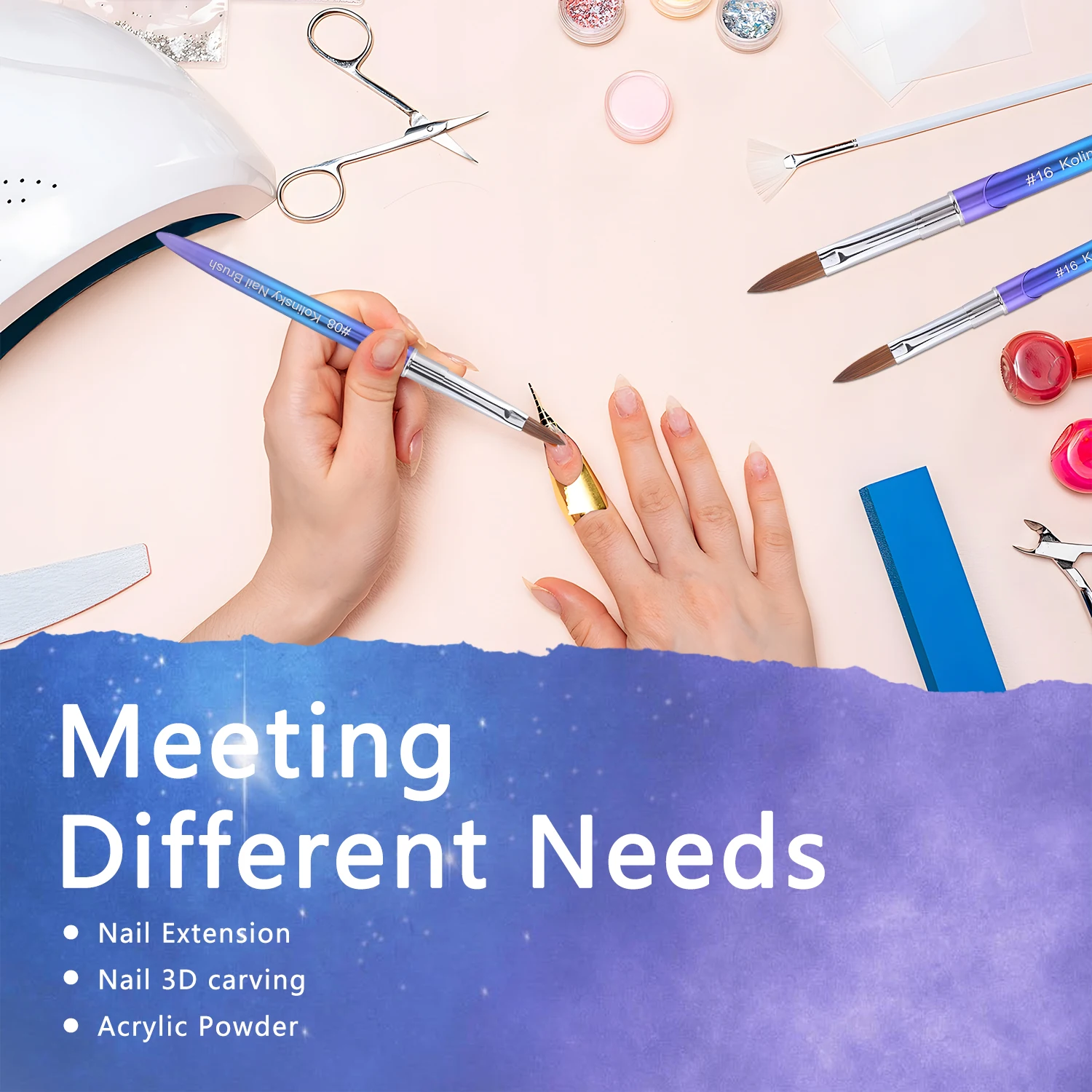 

100% Pure Kolinsky Nail Brush Size 8 - Professional Oval Acrylic Brush for Building, Sculpting & Capping, Premium Nail Supplies