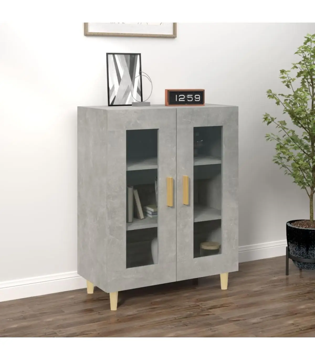 69,5x34x90 cm concrete gray plywood sideboard