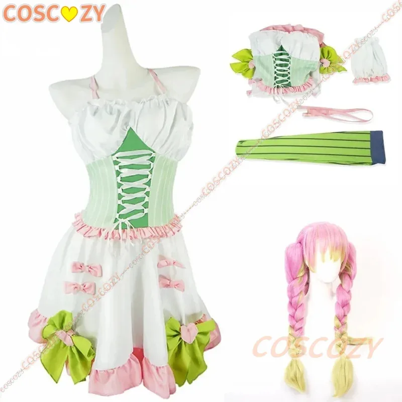 qq34 без рукавов прекрасный Хашира Канродзи Мицури косплей костюм Лолита сексуальный наряд горничной коса парик чулки платье комплект
