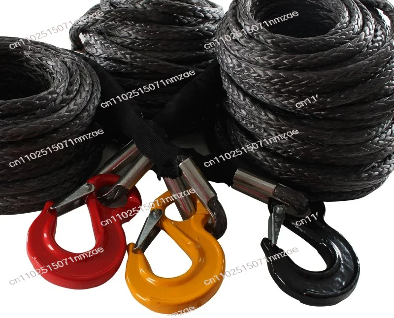 8mm x 15m Synthetic Winch Rope with Sheath, Gray Towing Cable for ATV UTV Off-Road & Car Wash Maintenance view 2