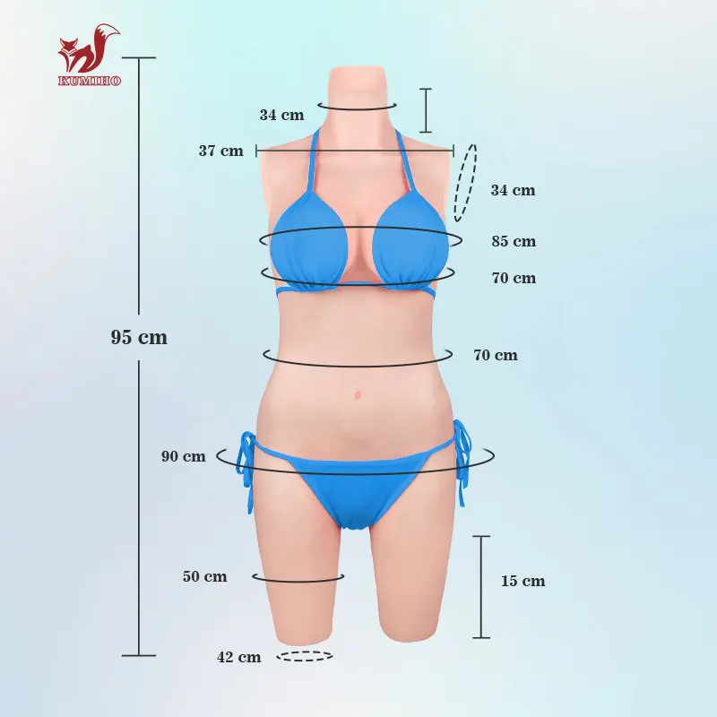 KUMIHO 2TH GEN Silicone Bodysuit D Cup Sissy Fake Vagina Breast Forms Boobs No Arm Silicon Body Transgender Crossdresser Cosplay