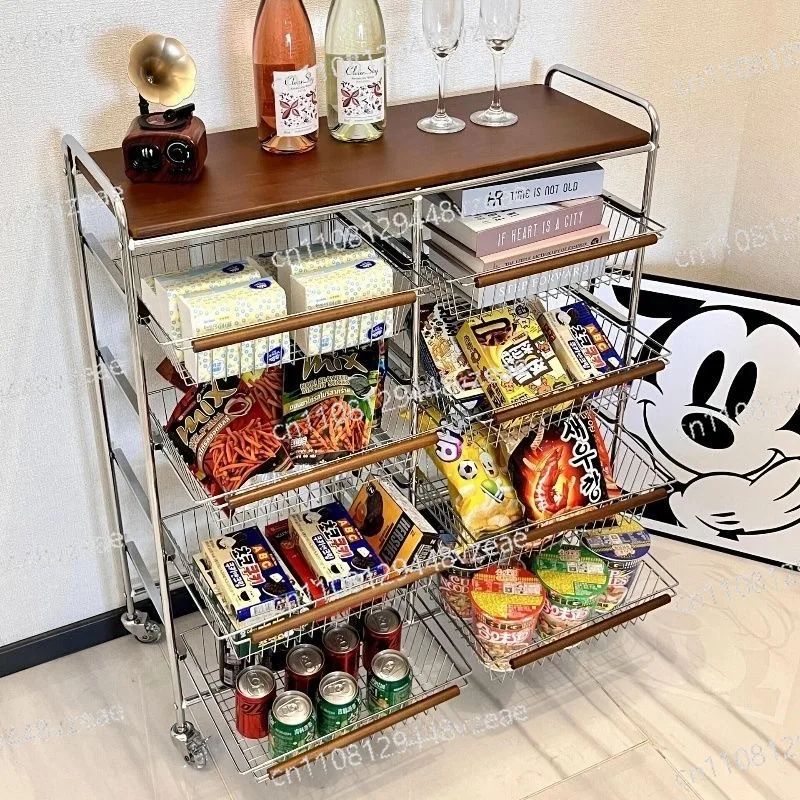 Rack Kitchen Islands & Carts Floor Storage Rack Hot Sales Modern Design Stainless Steel Rolling Storage