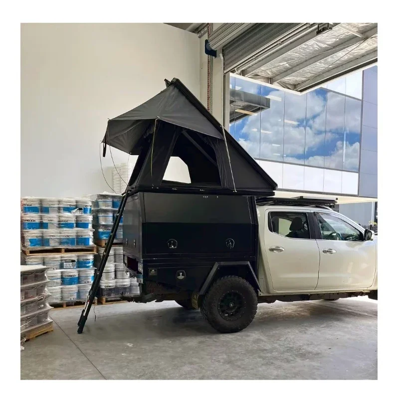 Outdoor Camping Waterproof 4 People SUV Aluminium Alloy Rooftop Tent Triangle Hard Shell Top Roof Tent